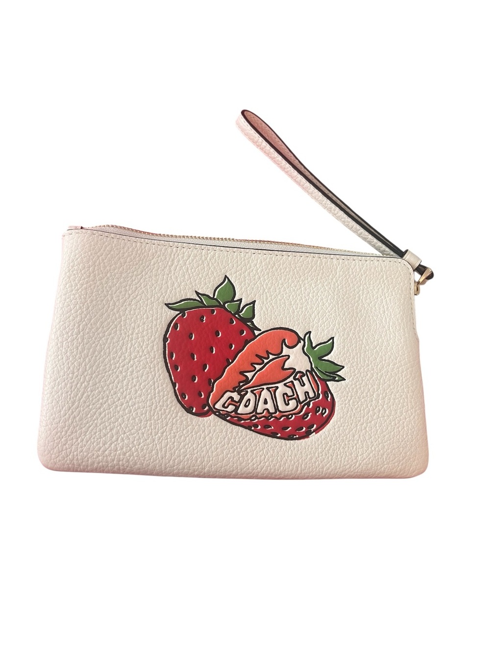 Coach NWT adorable Large Corner Zip
Wristlet with sweet Strawberry Graphic